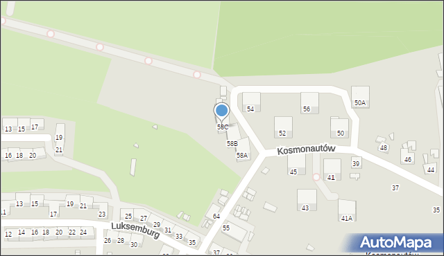 Gliwice, Kosmonautów, 58C, mapa Gliwic