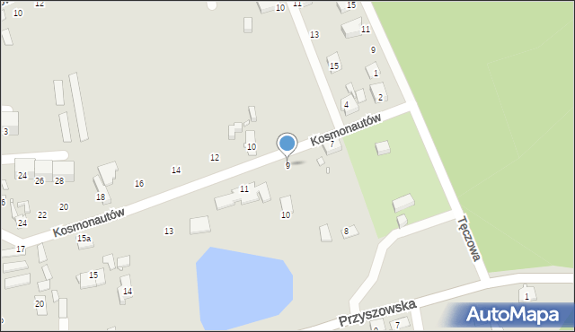 Gliwice, Kosmonautów, 9, mapa Gliwic