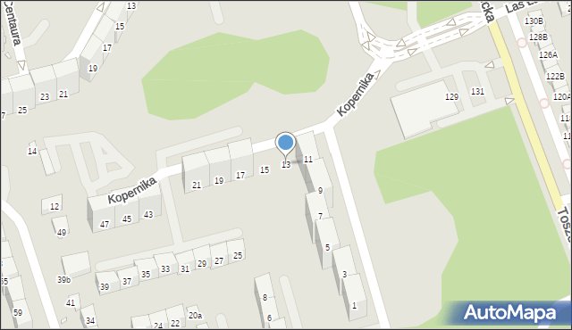 Gliwice, Kopernika Mikołaja, 13, mapa Gliwic