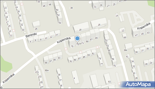 Gliwice, Kopernika Mikołaja, 73, mapa Gliwic