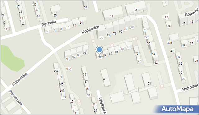 Gliwice, Kopernika Mikołaja, 91, mapa Gliwic