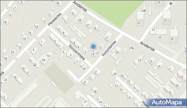 Gliwice, Kosynierów, 4, mapa Gliwic