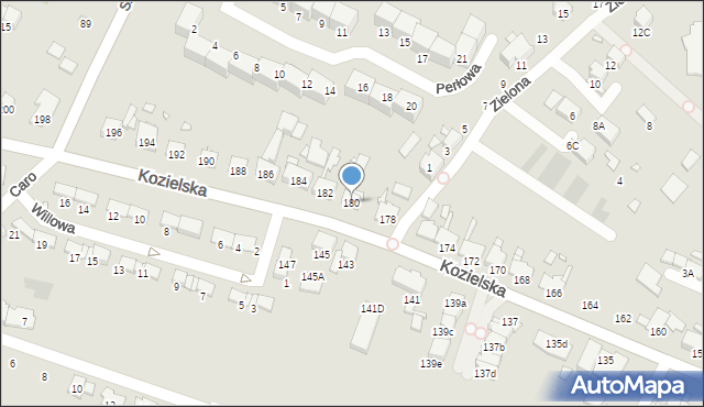 Gliwice, Kozielska, 180, mapa Gliwic