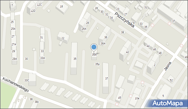 Gliwice, Kochanowskiego Jana, 35A, mapa Gliwic