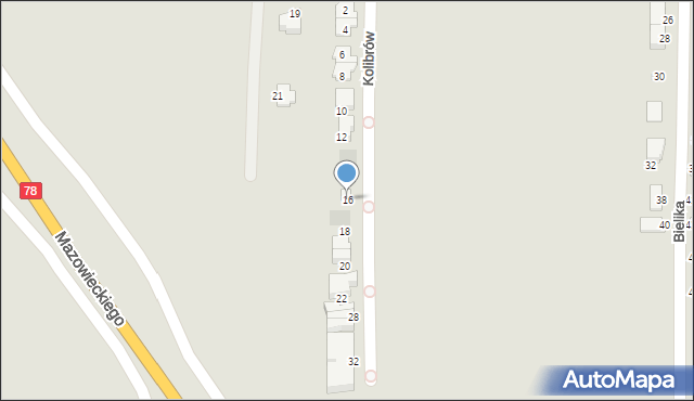 Gliwice, Kolibrów, 16, mapa Gliwic