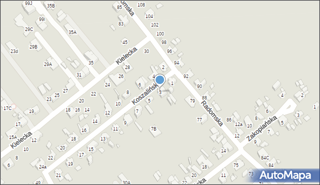 Gliwice, Koszalińska, 3, mapa Gliwic
