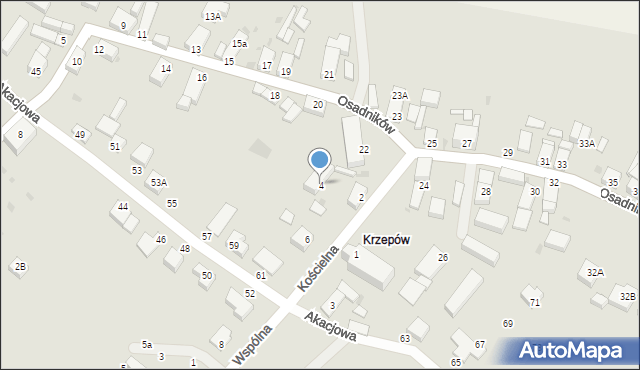 Głogów, Kościelna, 4, mapa Głogów