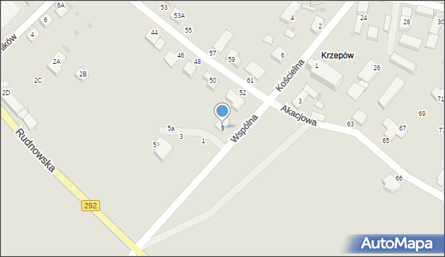 Głogów, Kościelna, 8, mapa Głogów