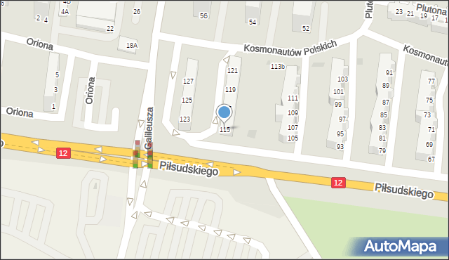 Głogów, Kosmonautów Polskich, 115, mapa Głogów