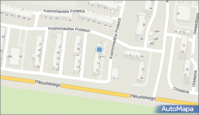 Głogów, Kosmonautów Polskich, 13, mapa Głogów