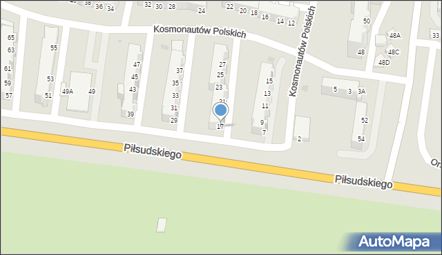 Głogów, Kosmonautów Polskich, 17, mapa Głogów