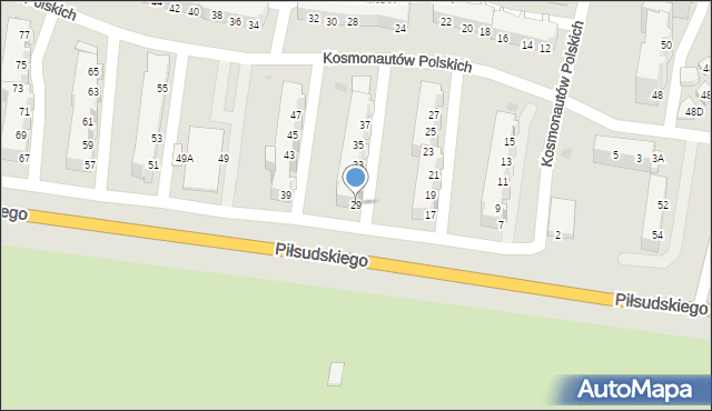 Głogów, Kosmonautów Polskich, 29, mapa Głogów
