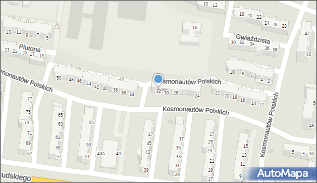 Głogów, Kosmonautów Polskich, 32, mapa Głogów