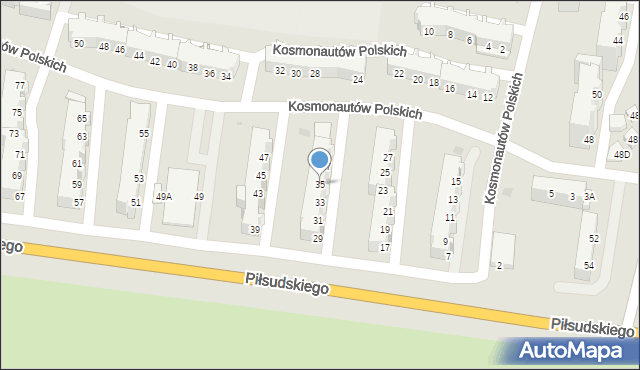 Głogów, Kosmonautów Polskich, 35, mapa Głogów