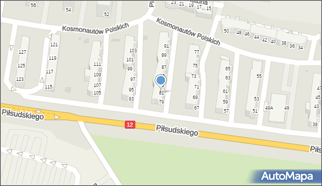 Głogów, Kosmonautów Polskich, 81, mapa Głogów