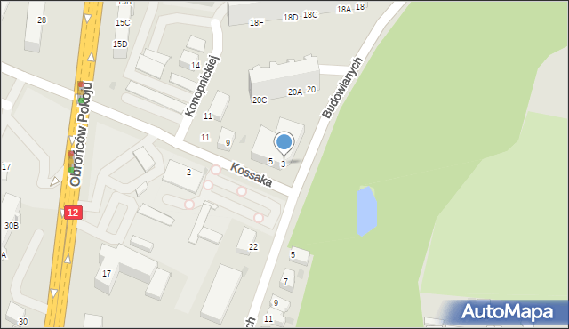 Głogów, Kossaka Juliusza, 3, mapa Głogów