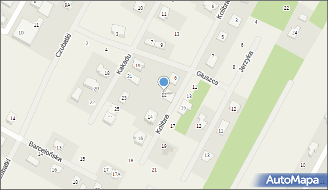 Głosków, Kolibra, 12, mapa Głosków
