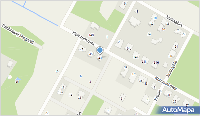 Głosków, Korczunkowa, 43, mapa Głosków