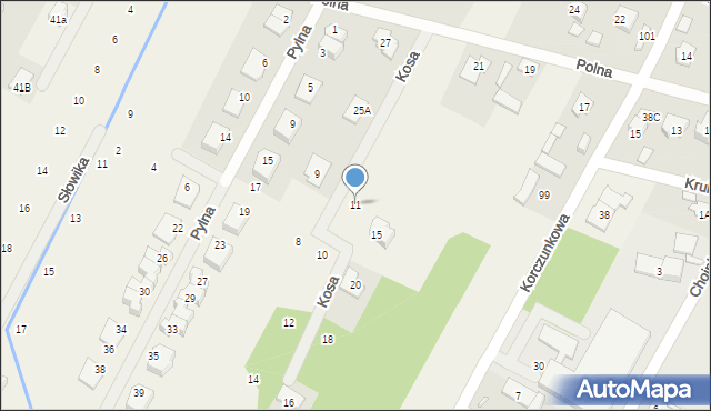 Głosków, Kosa, 11, mapa Głosków