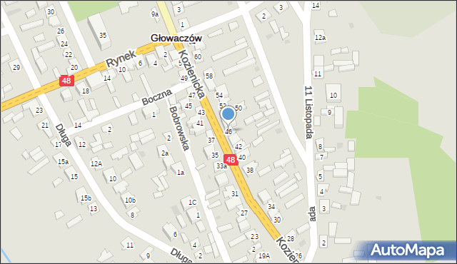 Głowaczów, Kozienicka, 46, mapa Głowaczów