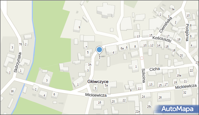 Główczyce, Kościuszki Tadeusza, gen., 2, mapa Główczyce