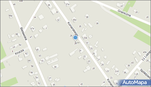 Głowno, Konarskiego Stanisława, ks., 26, mapa Głowno
