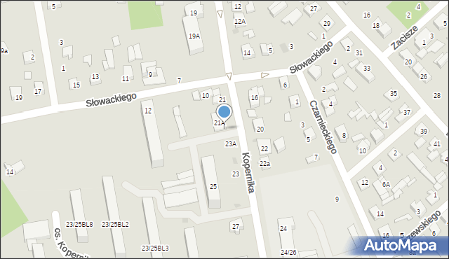 Głowno, Kopernika Mikołaja, 21B, mapa Głowno