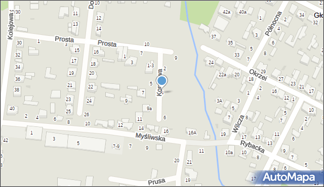 Głowno, Koralowa, 4, mapa Głowno