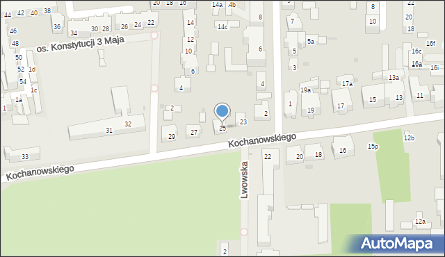 Głubczyce, Kochanowskiego Jana, 25, mapa Głubczyce