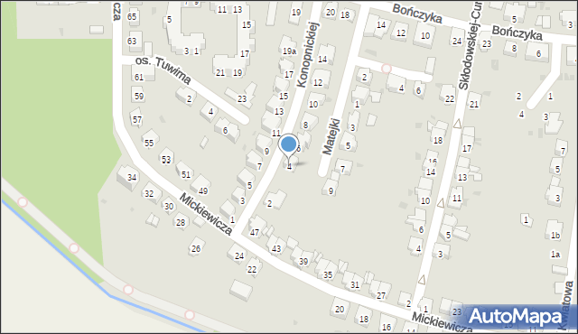 Głubczyce, Konopnickiej Marii, 4, mapa Głubczyce