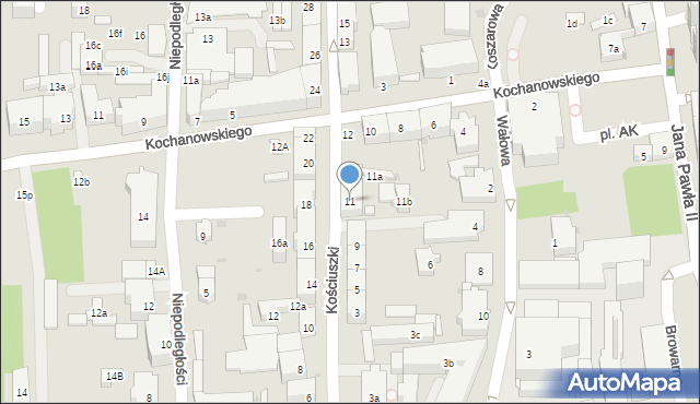 Głubczyce, Kościuszki Tadeusza, gen., 11, mapa Głubczyce