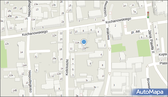 Głubczyce, Kościuszki Tadeusza, gen., 11b, mapa Głubczyce