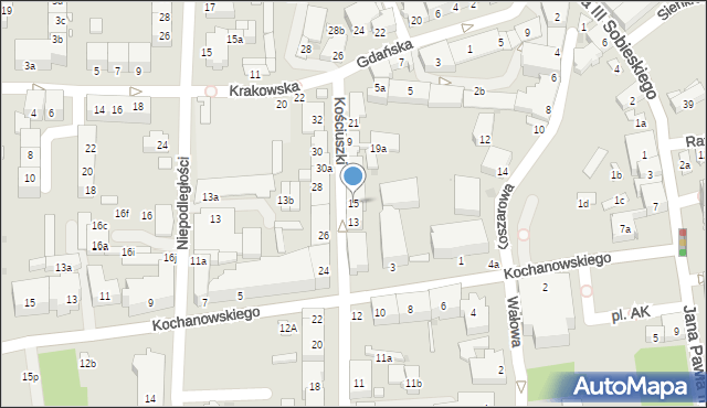 Głubczyce, Kościuszki Tadeusza, gen., 15, mapa Głubczyce