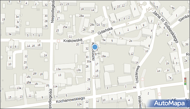 Głubczyce, Kościuszki Tadeusza, gen., 19, mapa Głubczyce