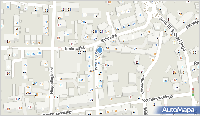 Głubczyce, Kościuszki Tadeusza, gen., 21, mapa Głubczyce