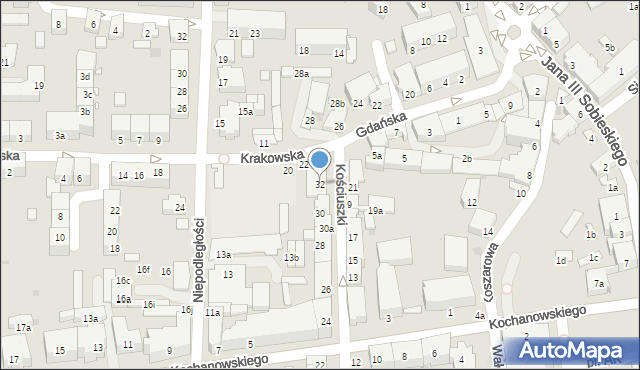 Głubczyce, Kościuszki Tadeusza, gen., 32, mapa Głubczyce