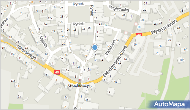 Głuchołazy, Korfantego Wojciecha, 15, mapa Głuchołazy