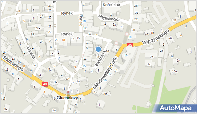 Głuchołazy, Korfantego Wojciecha, 9A, mapa Głuchołazy