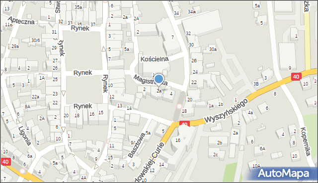 Głuchołazy, Kościelna, 2a, mapa Głuchołazy