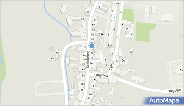 Głuchołazy, Kościuszki Tadeusza, gen., 58, mapa Głuchołazy