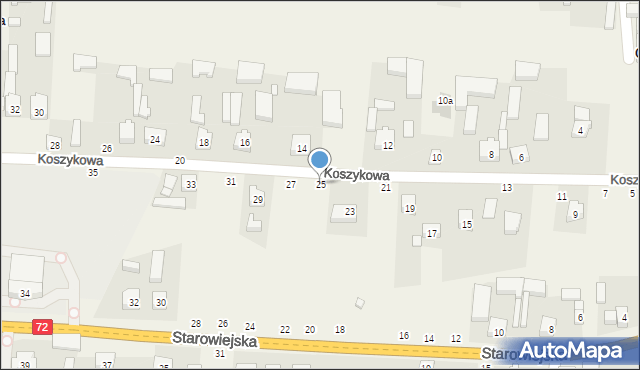 Głuchów, Koszykowa, 25, mapa Głuchów