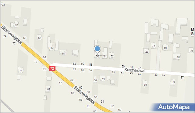 Głuchów, Koszykowa, 56, mapa Głuchów