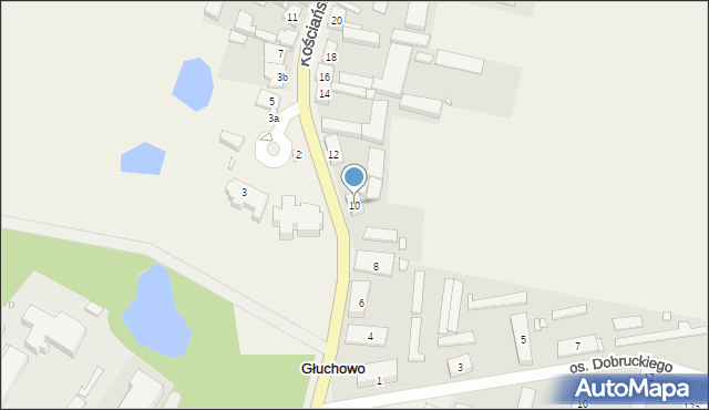 Głuchowo, Kościańska, 10, mapa Głuchowo