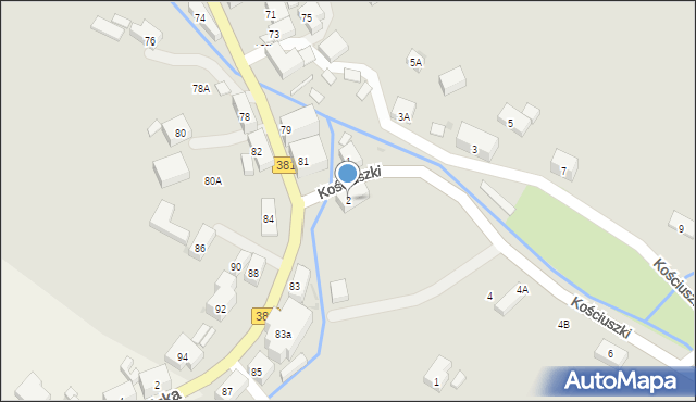 Głuszyca, Kościuszki Tadeusza, gen., 2, mapa Głuszyca