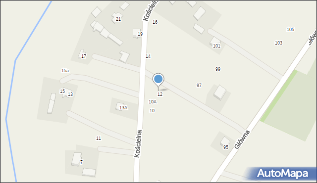 Głuszyna, Kościelna, 12A, mapa Głuszyna