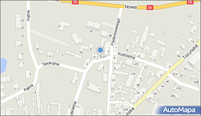 Gniewkowo, Kościelna, 7, mapa Gniewkowo