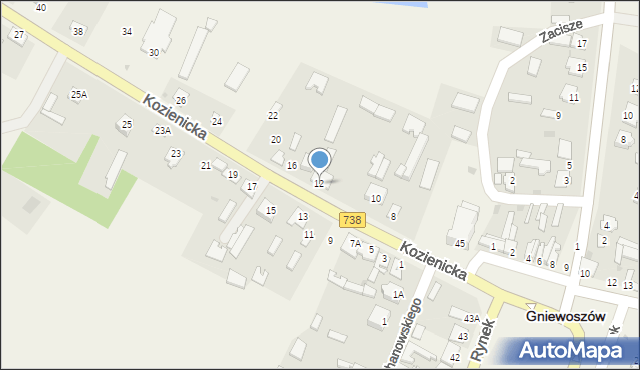 Gniewoszów, Kozienicka, 12, mapa Gniewoszów