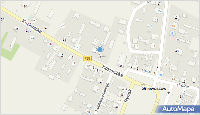 Gniewoszów, Kozienicka, 8, mapa Gniewoszów