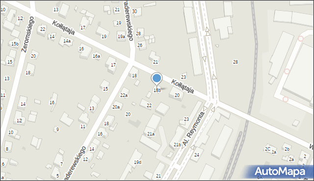 Gniezno, Kołłątaja Hugo, 18b, mapa Gniezna