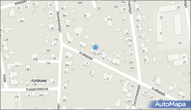 Gniezno, Kołłątaja Hugo, 5a, mapa Gniezna